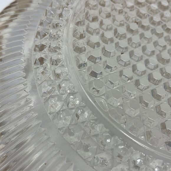 Vintage Bartlett &Collins glass Manhattan clear crystal bowl bulls eye gold trim - Picture 8 of 10